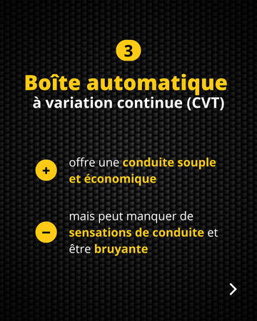 Avantages et inconvénients d'une boite automatique à variation continue (CVT).